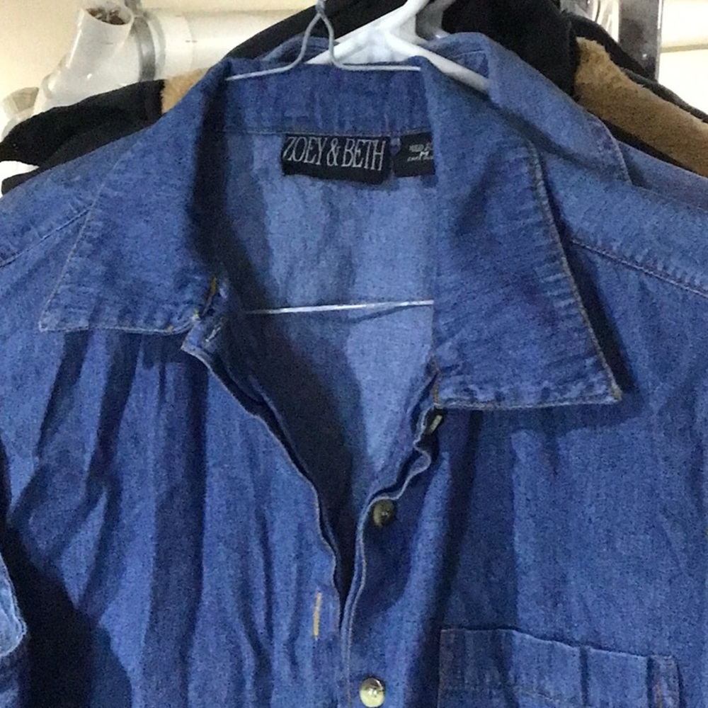 Sleeveless Blue Jean Shirt
